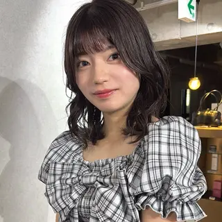 ミディアム 🧡MOMONE🧡 【Loem】のヘアスタイル