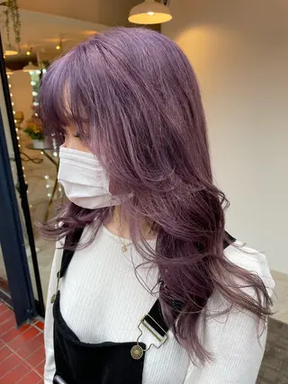 セミロング カラー KOGA／ パーマモデル募集のヘアスタイル