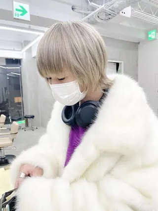 ミディアム カラー パーマ ヘアアレンジ メンズ ハイトーン/レイヤー 🌸さくらのヘアスタイル