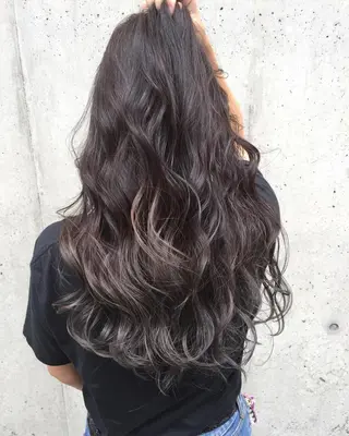 ロング カラー パーマ ヘアアレンジ メンズ キッズ ネイル マツエク・マツパ 韓国風×透明感カラー 髪質改善オタベシンヤのヘアスタイル