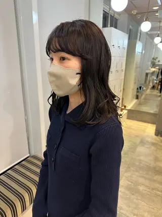 ミディアム パーマ さとう あやかのヘアスタイル