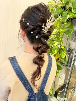 ロング ヘアアレンジ きむえり/髪質改善 /うねり広がり改善のヘアスタイル