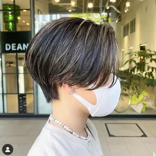 ショート カラー DEAN ISLA 大人レイヤーカットのヘアスタイル