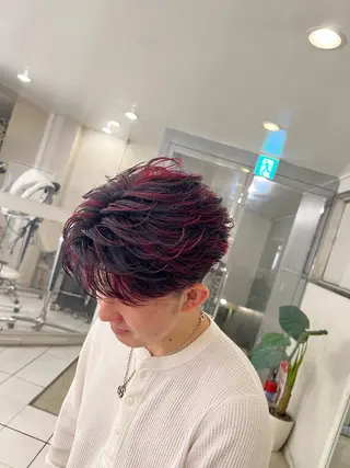 カラー メンズ 郡山駅前メンズ特化 岩﨑大翼のヘアスタイル