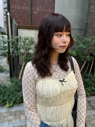 セミロング カラー パーマ eri kinjoのヘアスタイル