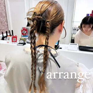 セミロング ヘアアレンジ ボブパーマ 🌷ヨシカワハナコのヘアスタイル