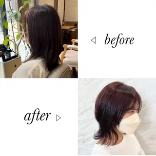 ミディアム カラー 顔周りカット/透明感 カラー🤍大塚蛍のヘアスタイル