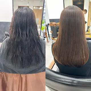セミロング カラー パーマ ヘアアレンジ メンズ キッズ 骨格レイヤーカット 🌿美髪縮毛矯正のヘアスタイル