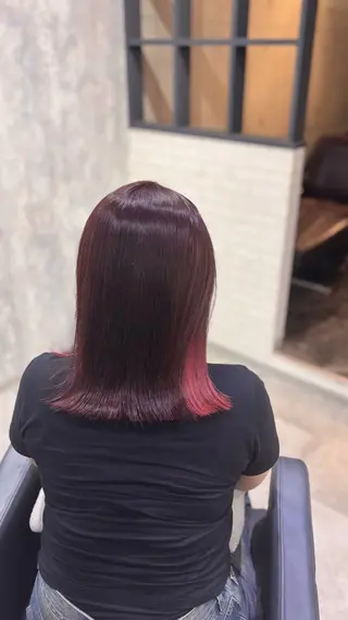ミディアム カラー 詩乃🎀ピンク 暖色系🫧レイヤーのヘアスタイル