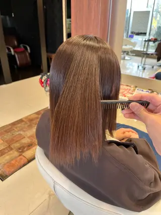 ミディアム ブリーチ/暖色カラー 宮城陽日のヘアスタイル