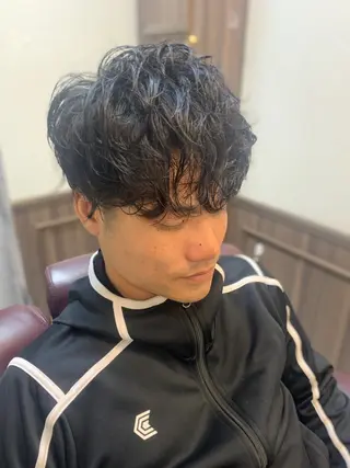 パーマ メンズ フリーランス理美容師 いさかのヘアスタイル
