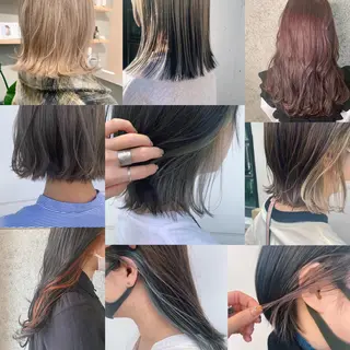 カラー RINA🧤 デザインとボブのヘアスタイル