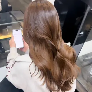 セミロング カラー 《ブリーチなし》 ベージュ/あゆむのヘアスタイル