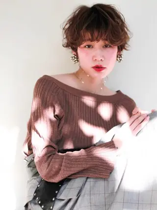 ミディアム カラー パーマ ヘアアレンジ メンズ キッズ ネイル マツエク・マツパ EnBlesS西宮 マンツーマン神道有基のヘアスタイル