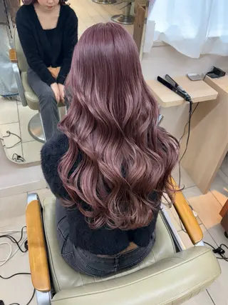 セミロング カラー ヘアアレンジ ハイトーンピンク🍑 ブリーチ🍑RINAのヘアスタイル