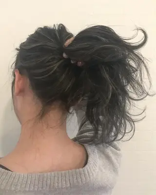 セミロング カラー ヘアアレンジ 縮毛矯正 髪質改善寺坂雄飛💐のヘアスタイル