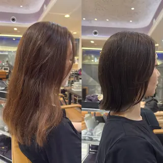 ミディアム 頭から整える美容師 松田のヘアスタイル