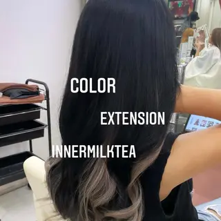 ロング カラー エクステ🩵ブリーチ 韓国ヘア🩵KAEのヘアスタイル