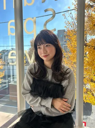 セミロング カラー ヘアアレンジ 佐々木 萌衣/ 髪質改善/つやカラーのヘアスタイル
