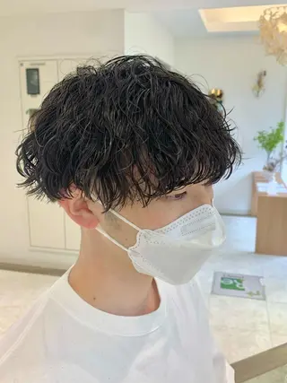 ショート パーマ メンズ メンズカット・ パーマ🎈はなさかのヘアスタイル