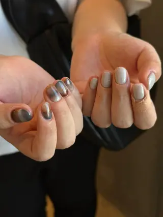 ショート カラー パーマ ヘアアレンジ メンズ キッズ ネイル マツエク・マツパ アイブロウ ar. harajukuのネイルデザイン