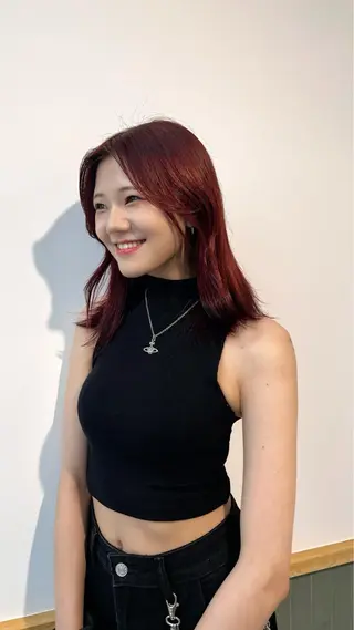 セミロング カラー 赤みゼロ/透明感 カラー🌿KANTAのヘアスタイル