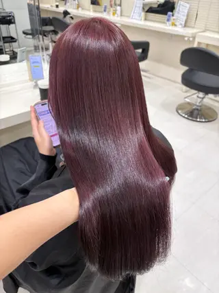 ミディアム カラー ヘアアレンジ くれは ワンカラー/髪質改善のヘアスタイル