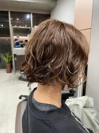 ミディアム カラー パーマ 吉田一輝 外国人パーマのヘアスタイル