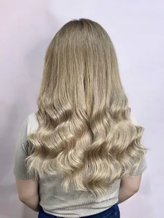 ロング ヘアアレンジ カラー チビ編み込みエクステ シールEXどぅ〜すのヘアスタイル