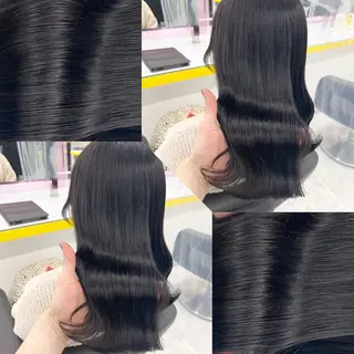 セミロング カラー ヘアアレンジ 韓国風ベージュ🤎 赤みなし🌿横浜🤎のヘアスタイル