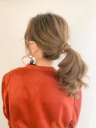ロング ヘアアレンジ 竹野 実優のヘアスタイル