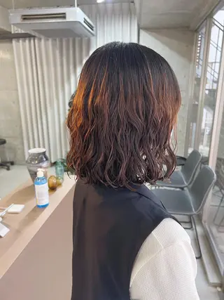 ミディアム パーマ ボブパーマコテ巻き風 パーマNo1深江秀平のヘアスタイル