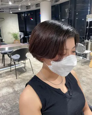 ショート カラー 透明感カラー/顔周り レイヤー/髪質改善のヘアスタイル