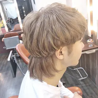 カラー メンズ Lull1人美容室 バレイヤージュのヘアスタイル