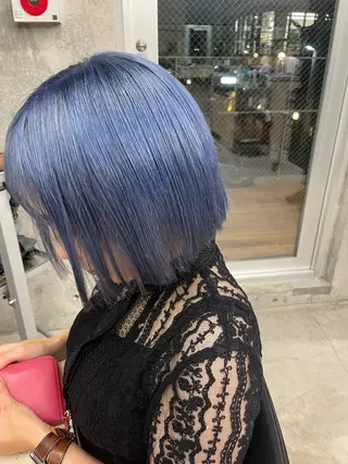 セミロング カラー インナーカラー 推し ブリーチ  髪質改善のヘアスタイル