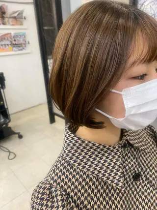 ショート カラー パーマ ヘアアレンジ kame|レイヤー / 似合わせ顔周りのヘアスタイル