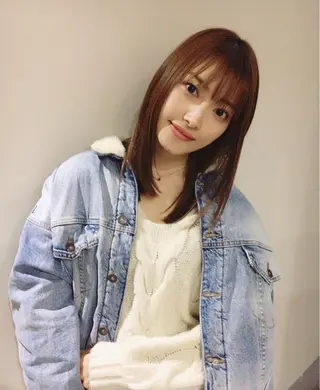 セミロング カラー パーマ 松川 智行のヘアスタイル
