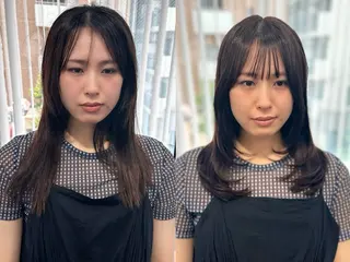セミロング カラー パーマ ヘアアレンジ メンズ キッズ レイヤーカット 🌿透け感カラーのヘアスタイル