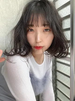 ミディアム カラー ⛄️冬の透明感 カラー⛄️大西のヘアスタイル