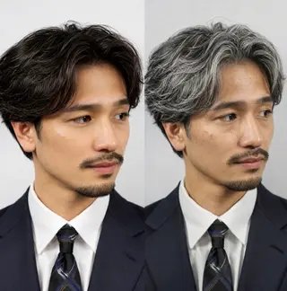 ミディアム カラー メンズ HIRO GINZA 銀座一丁目店のヘアスタイル