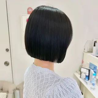 ミディアム カラー ヘアアレンジ 吉水 彩乃 /ボブ/艶感カラーのヘアスタイル