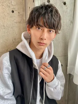 ショート パーマ メンズ 似合わせカラーパーマ 🌿kitin米川のヘアスタイル