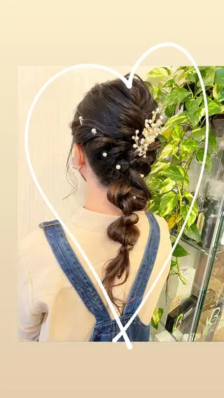 セミロング カラー ヘアアレンジ きむえり/髪質改善 /うねり広がり改善のヘアスタイル