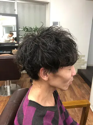 ショート パーマ メンズ メンズカット⭐️ わたりやのヘアスタイル