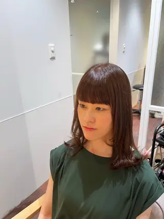 ミディアム カラー マンツーマン 縮毛矯正/マユコのヘアスタイル