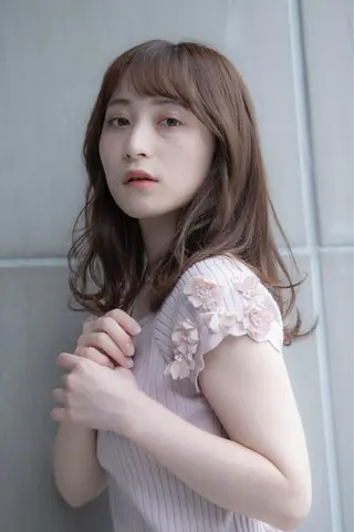 セミロング たなか ちあきのヘアスタイル