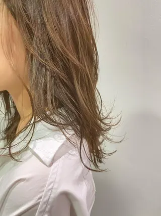 ミディアム カラー 低ダメージパーマ ケアパーマ/武田明大のヘアスタイル