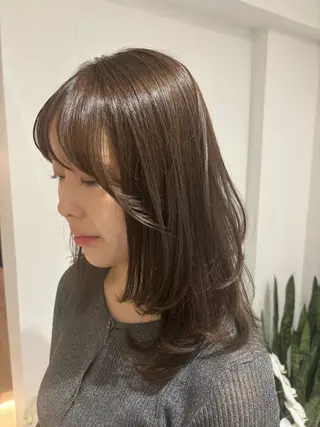 セミロング カラー 🎀透明感× 赤み消し🎀正源のヘアスタイル