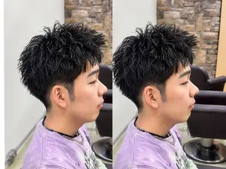 ショート メンズ シャドウパーマ/ピン パーマ/だいじゅのヘアスタイル