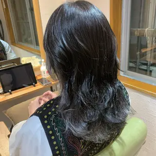 セミロング カラー little 小濱彰太のヘアスタイル